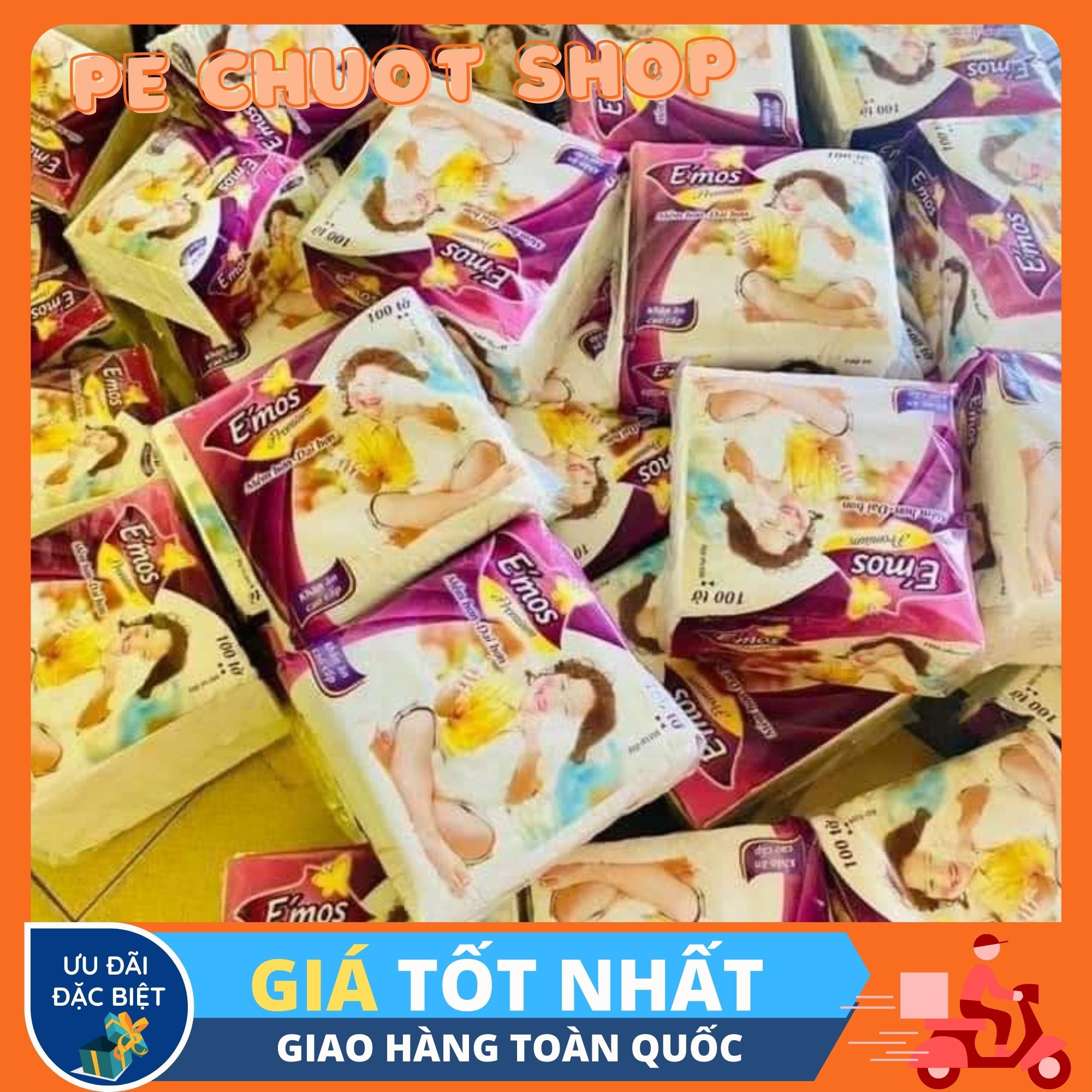 Khăn giấy ăn cao cấp E'mos ( combo 10 bịch )