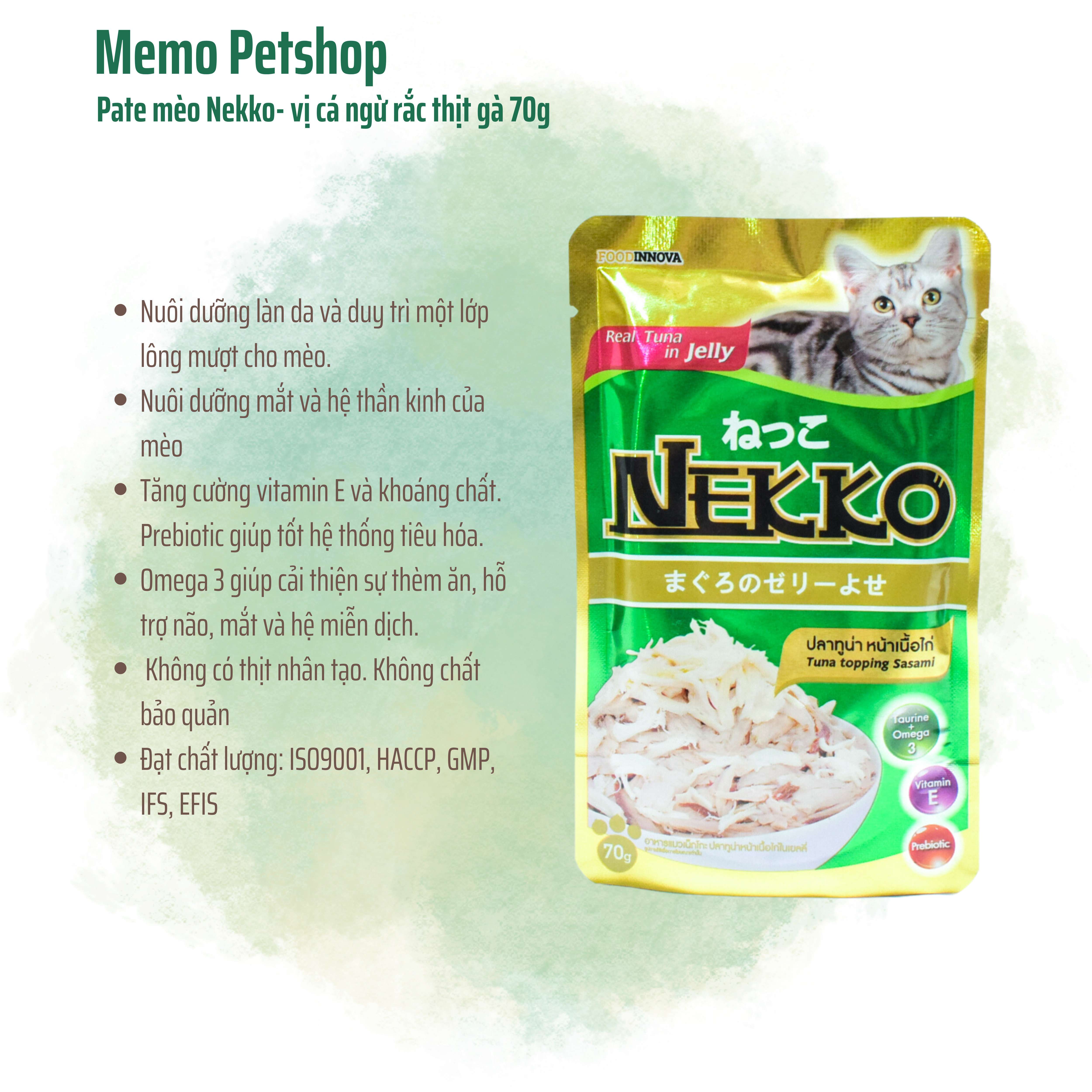 Pate mèo Nekko - Cá ngừ rắc thịt gà 70g