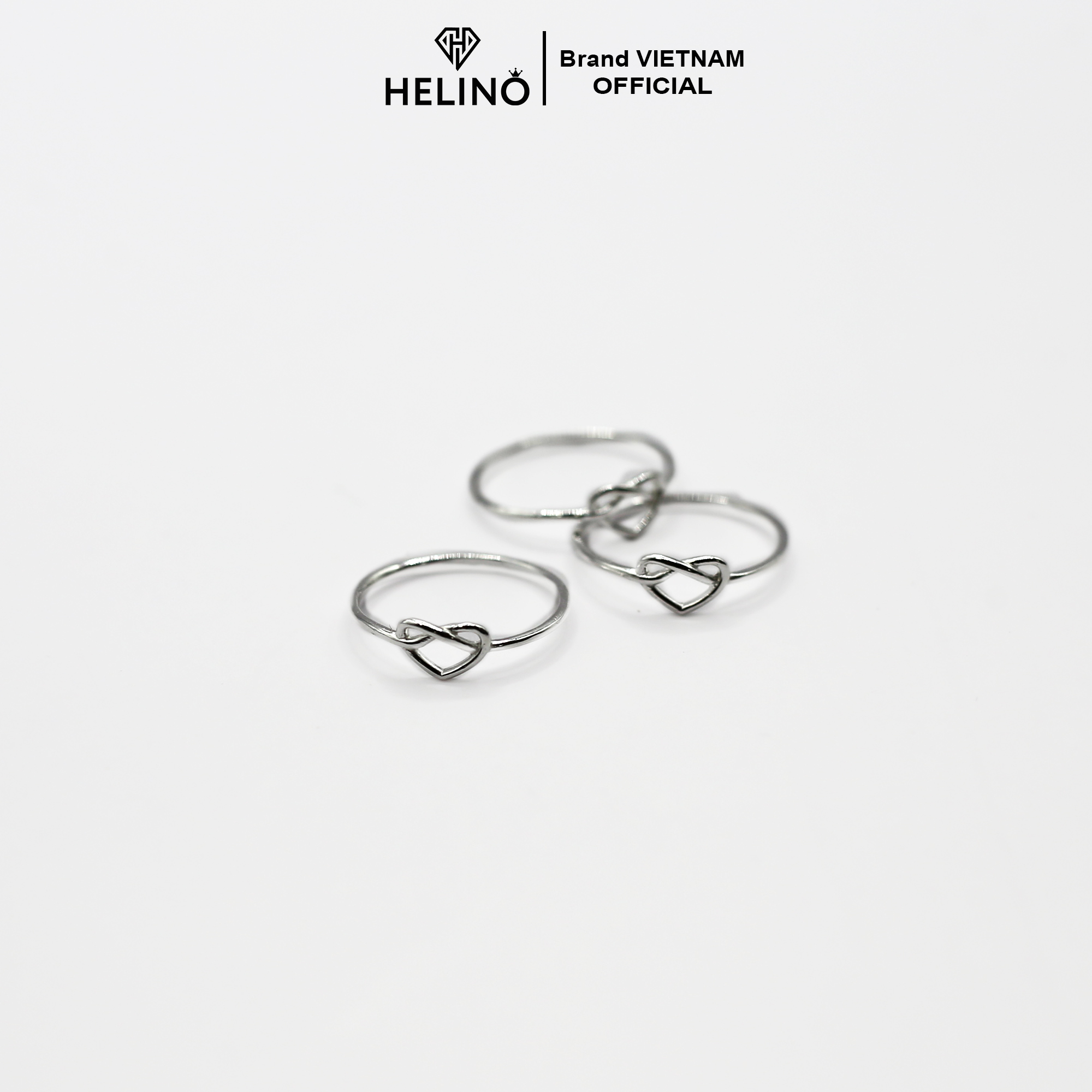 Nhẫn bạc HELINO, nhẫn trái tim trơn basic xinh xắn N09