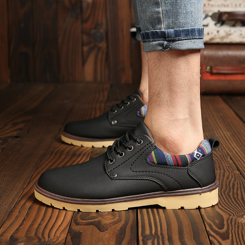 [HCM]Giày Boots Gót Thổ Cẩm Màu Đen