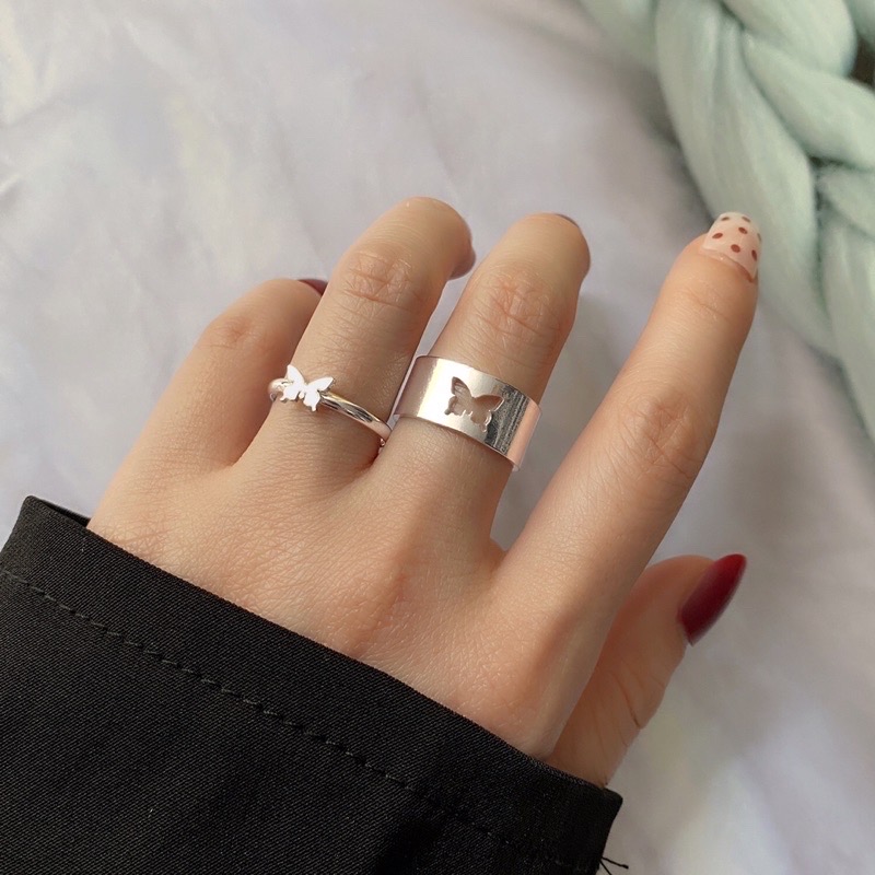 Set 2 nhẫn hình bướm cá tính