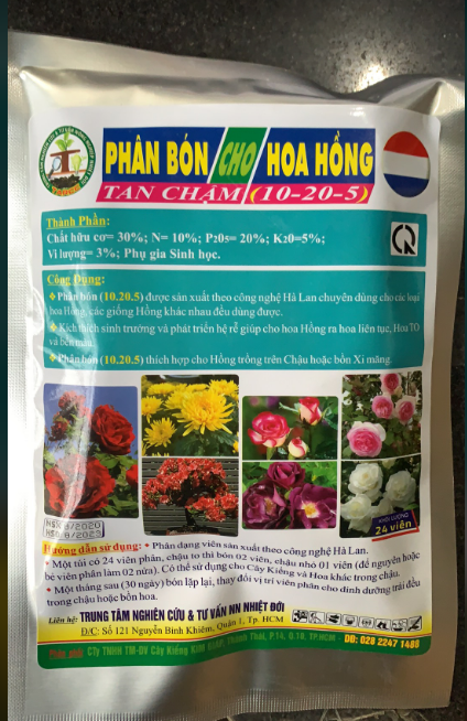 Phân bón NPK chuyên cho hoa hồng gói 24 viên