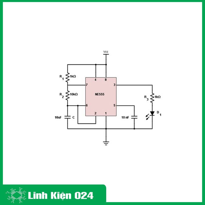 Combo 5 ic tạo xung NE555 DIP8