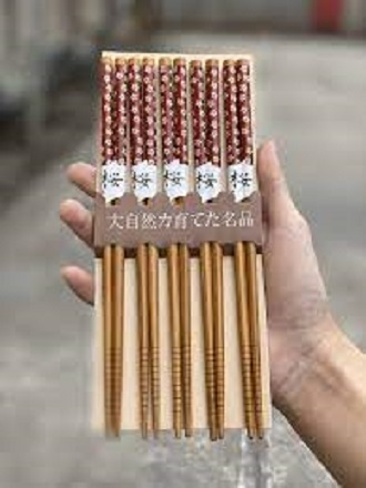 Bộ 5 đũa mẫu hoa đỏ - Nội địa Nhật Bản