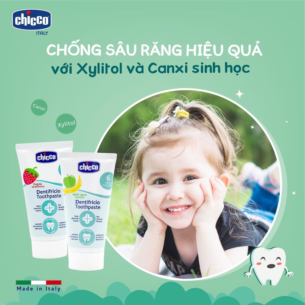 Kem đánh răng Chicco hương dâu 12M+