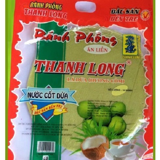 Bánh phồng sữa cốt dừa Thanh Long- Bến Tre (bịch 10 cái)