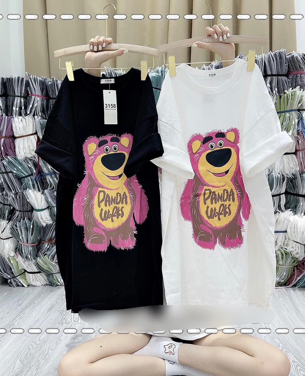 Áo phông nam nữ  gấu pa.n.daA  Chất cotton,ln.