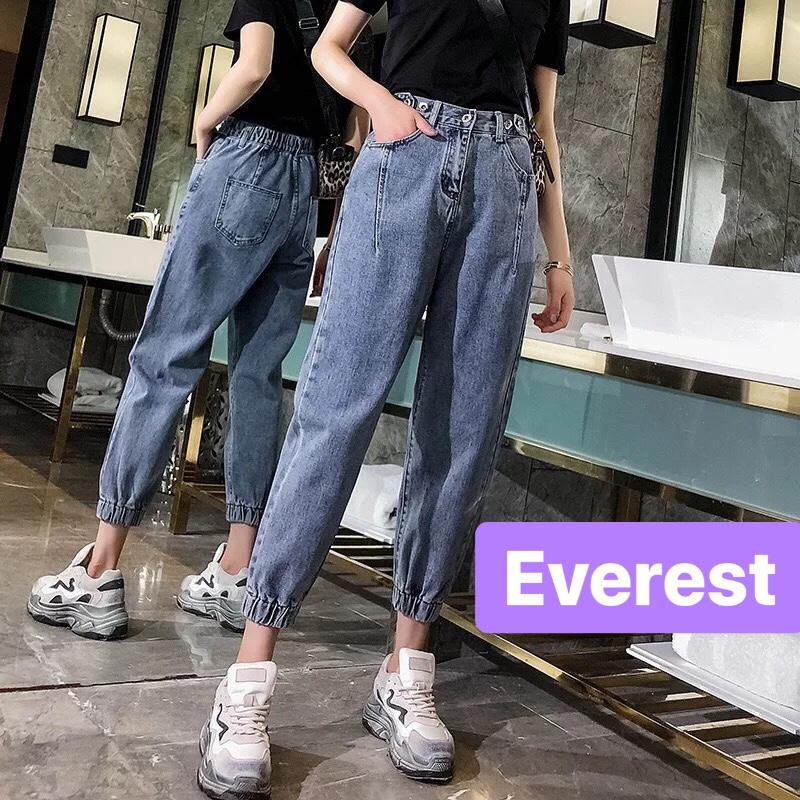 QUẦN JEAN BAGGY NỮ XANH ỐNG TÚM LƯNG CAO NÂNG MÔNG CUTE TT-335 EVEREST FASHION