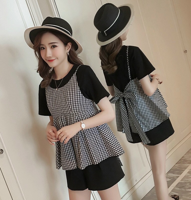 bộ đồ bầu mặc nhà kết hợp sau sinh thời trang cho mẹ bầu