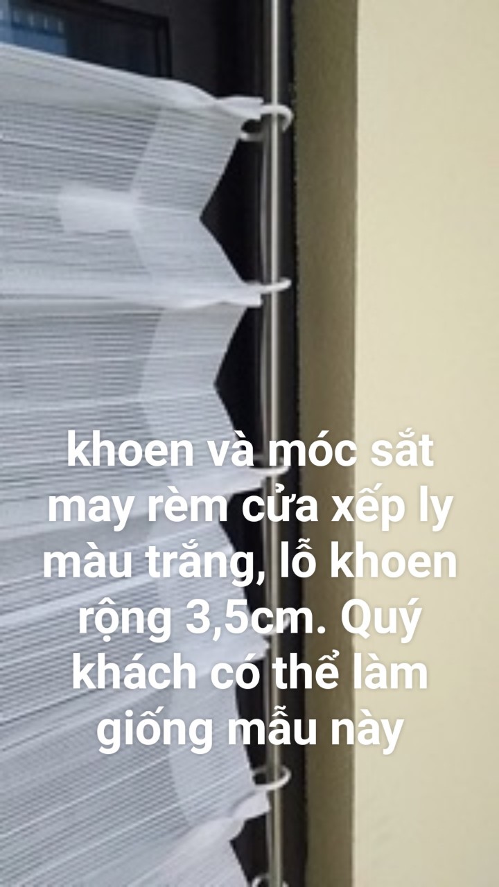 Khoen May Rèm Cửa Kiểu Xếp Ly Màu Trắng