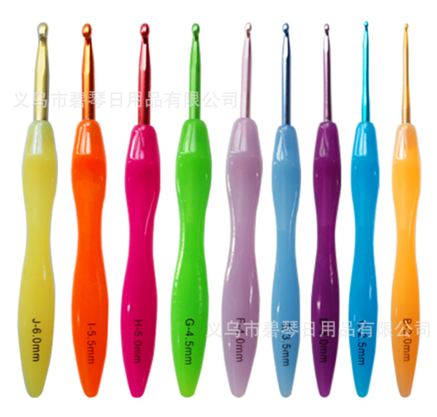 BỘ 9 KIM MÓC CÁN NHỰA CỨNG
