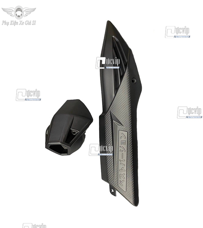Ốp che pô và chụp đích pô xe winner v1, winner 150 đen nhám hàng chất lượng ms5825