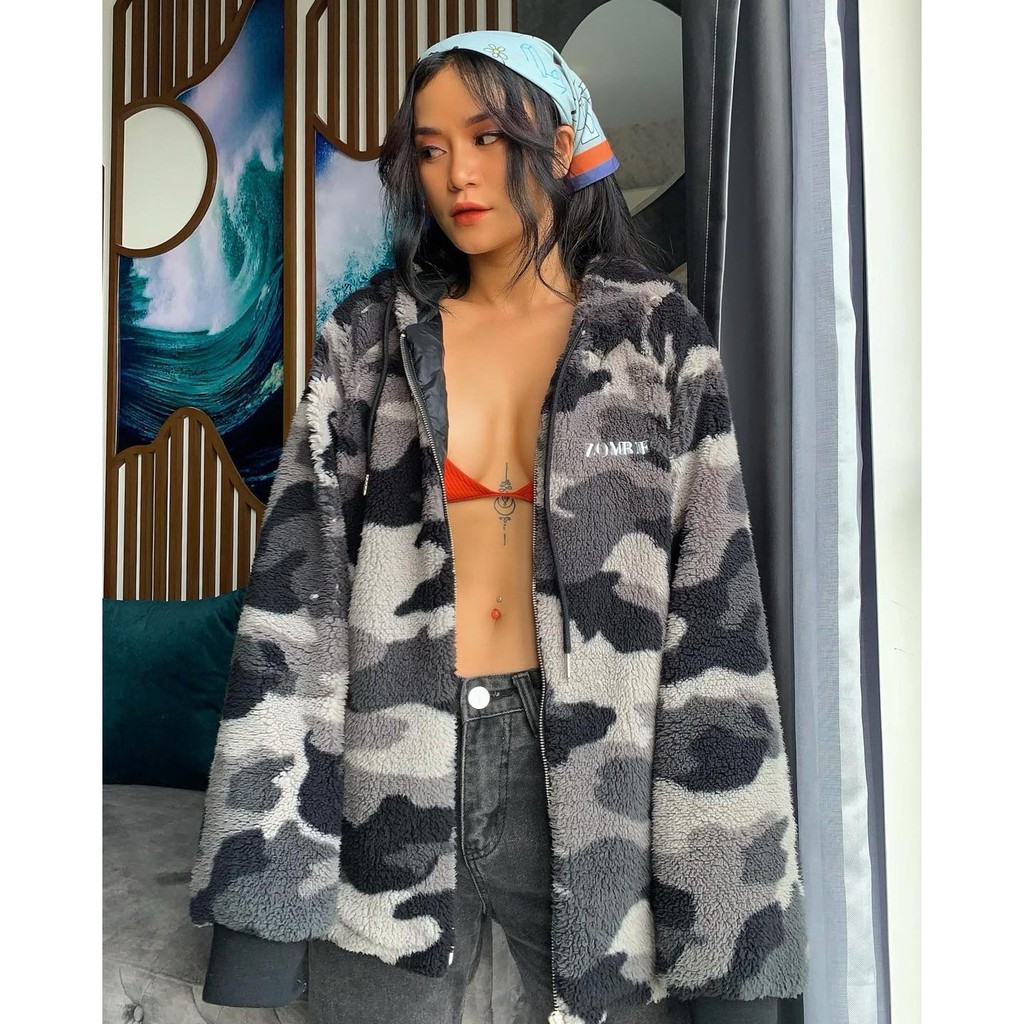[HCM]ÁO KHOÁC ZOMBIE CAMO FUR COAT