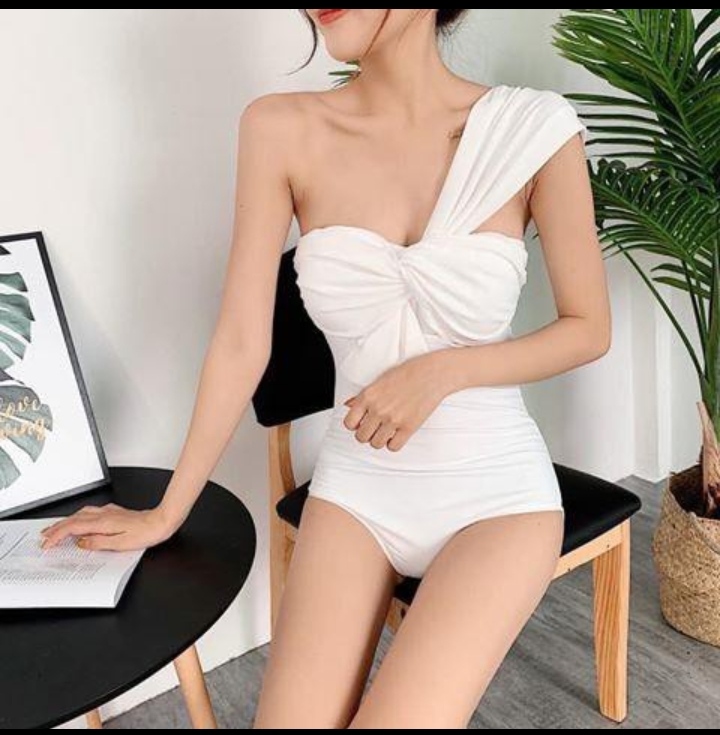 Bikini nữ đồ bơi đi biển liền thân lệch vai vatixa bkn25