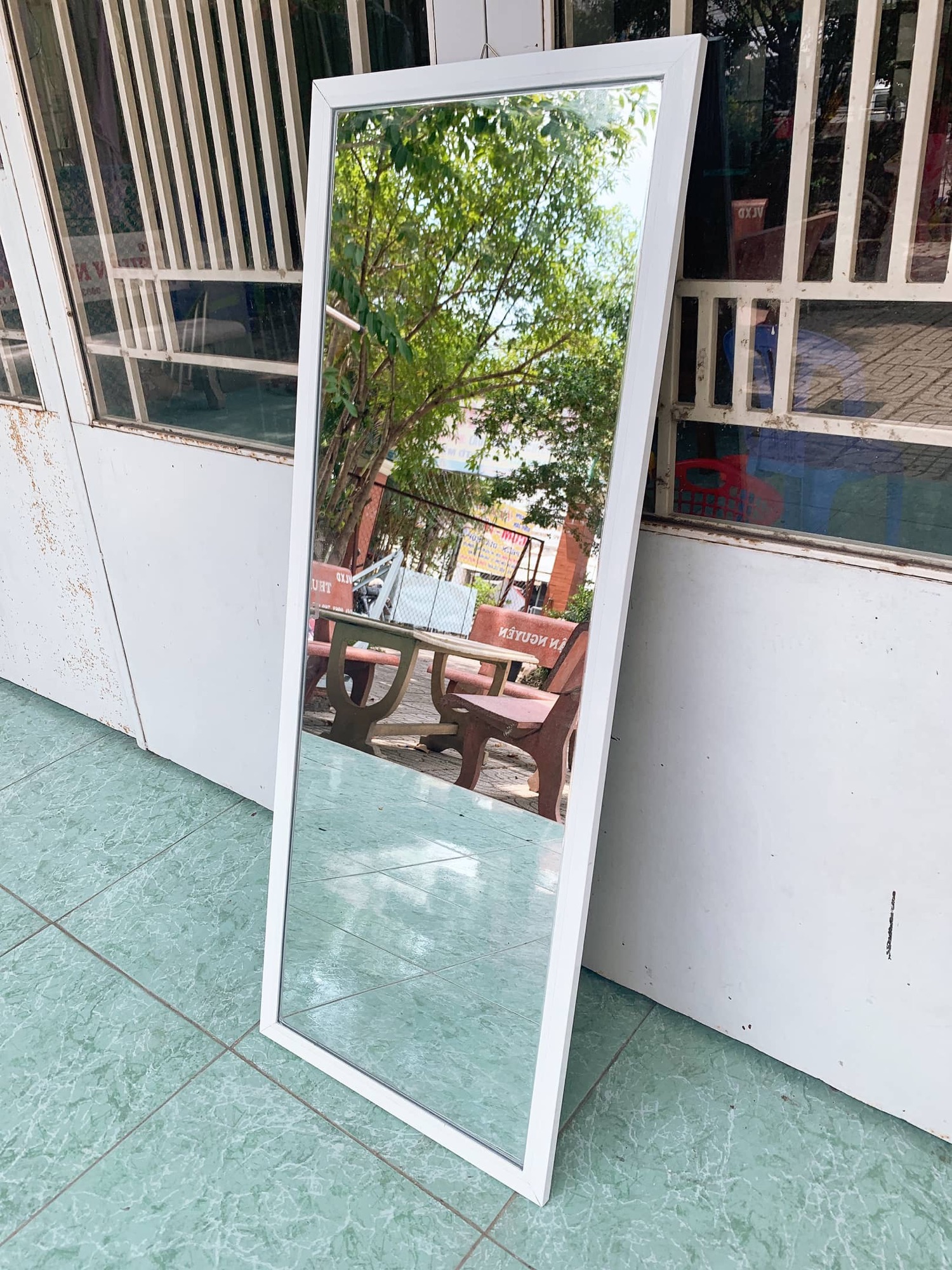 Gương soi toàn thân kích thước 111cm - 42cm ( viền nhôm trắng cao cấp )