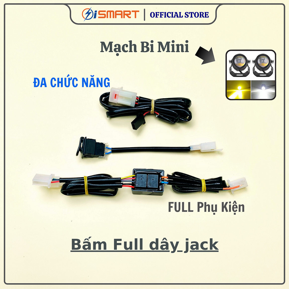 TV06 - Mạch Bi Mini Passing đèn trợ sáng Bi Mini Vàng/Trắng, Mạch bimini auto passing, NÚT RỜI