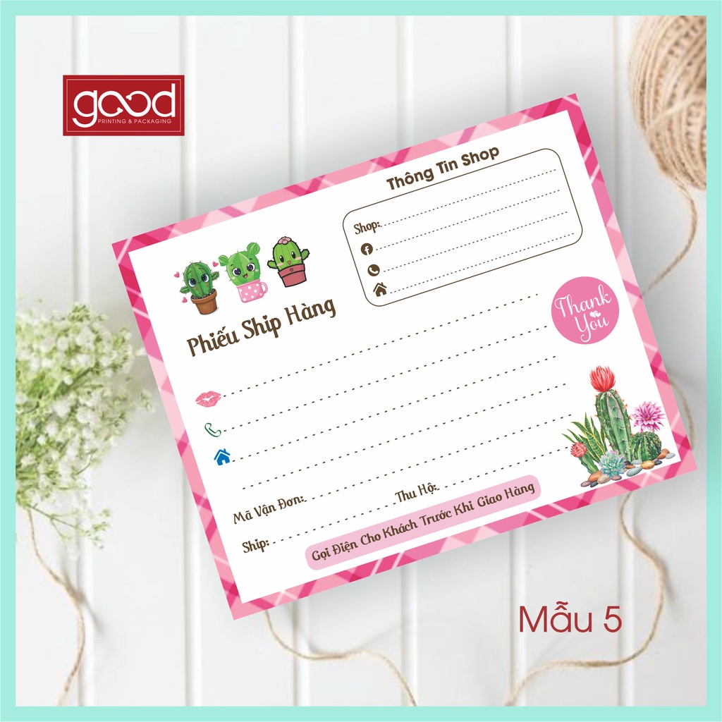 Combo 50 phiếu ship ciuteee 10x15cm