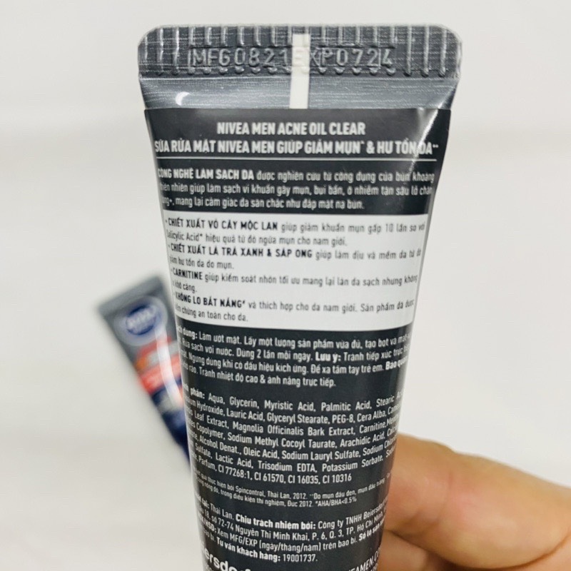 Combo 3 tuýp sữa rửa mặt Nivea men 15g/tuýp
