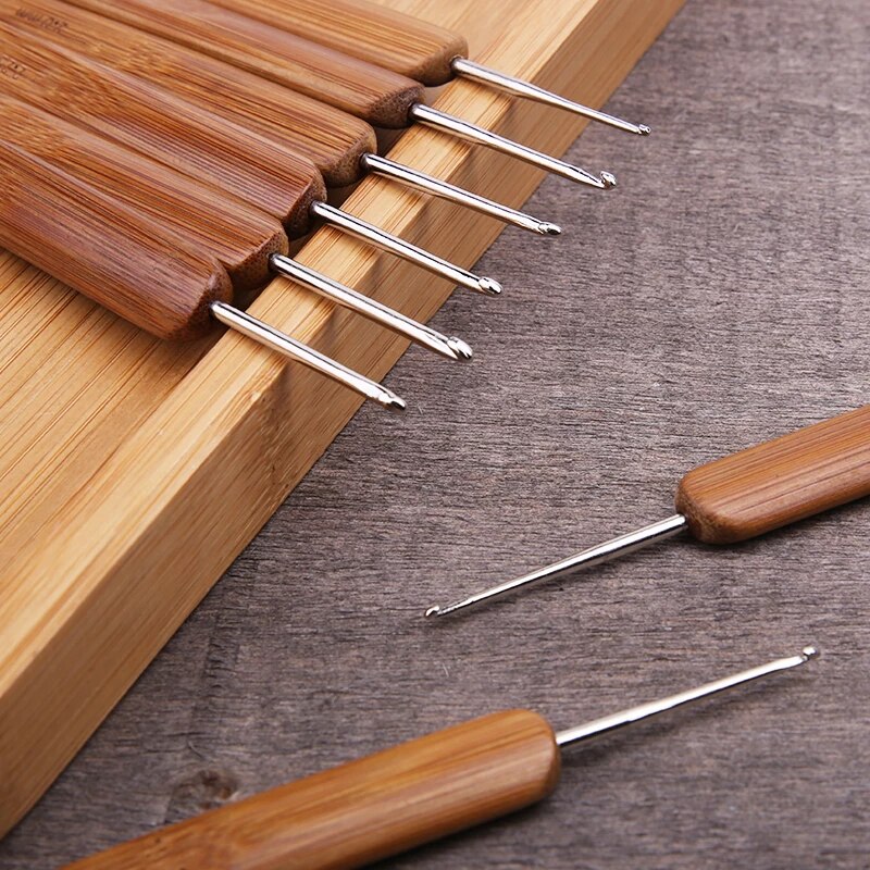 Kim Móc Len Cán Gỗ Tre Thiên Nhiên (Size Lẻ 1mm đến 6mm)