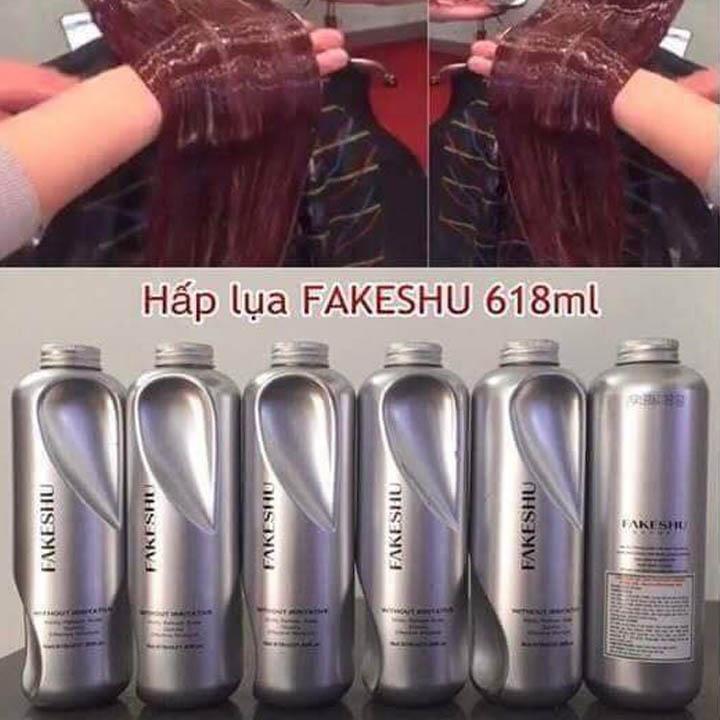 Hấp Lụa Tơ Tằm FAKESHU Siêu Mềm Mượt Tóc 618ML- Nhật Bản