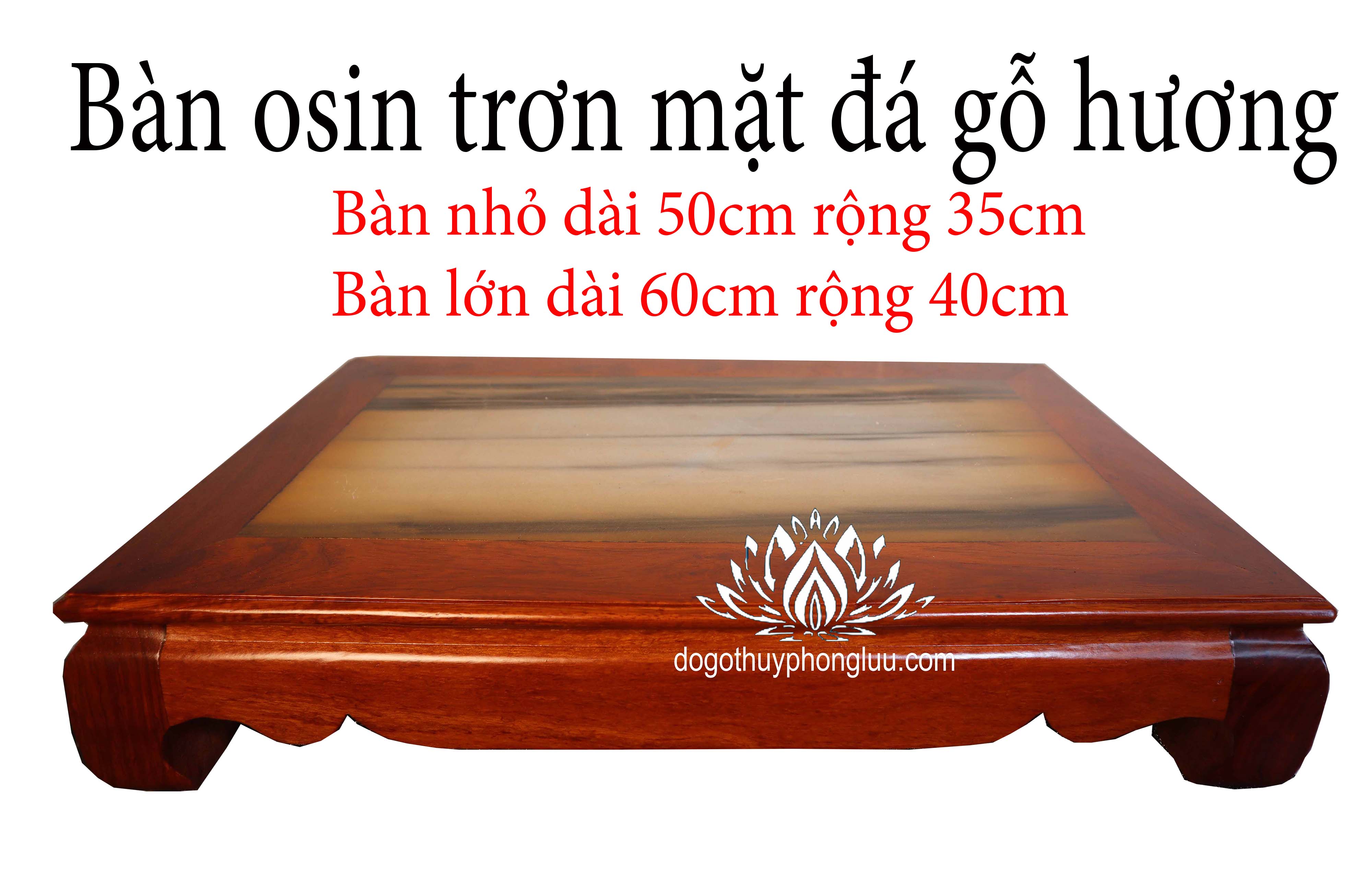 Bàn osin mặt gỗ hương phòng khách cực đẹp cao 12cm cỡ to
