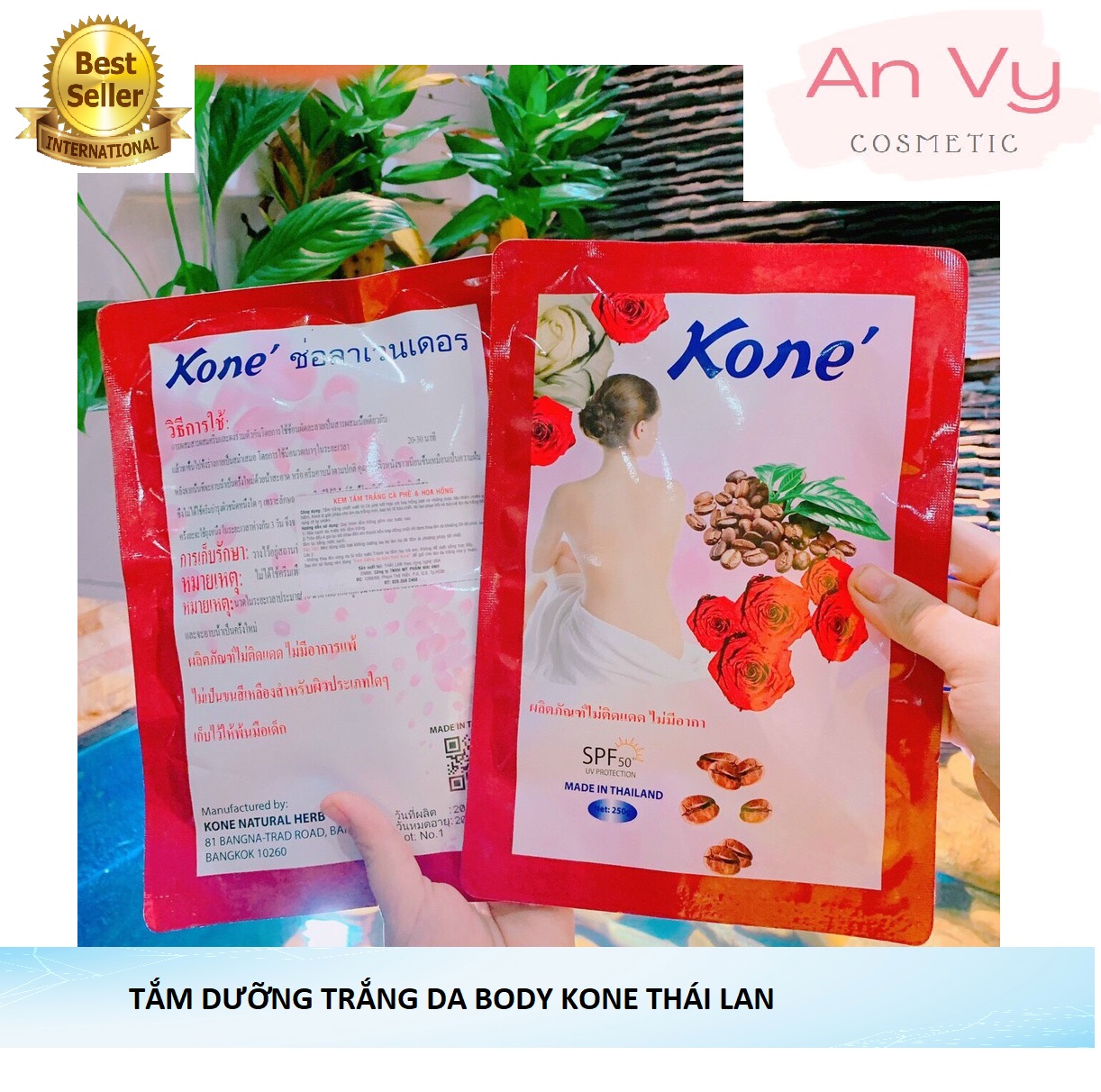 Bộ 2 bịch tắm dưỡng body kone trắng hồng thái lan - mẫu mới