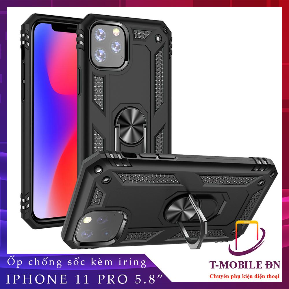Ốp lưng dành cho iPhone 11 Pro chống sốc 2 lớp kèm nhẫn iring làm giá đỡ bảo vệ máy toàn diện chuẩn châu âu
