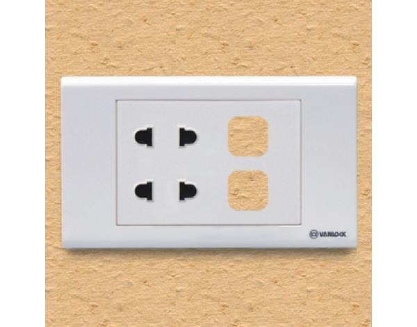 SINO - 2 ổ cắm + 2 công tắc S18
