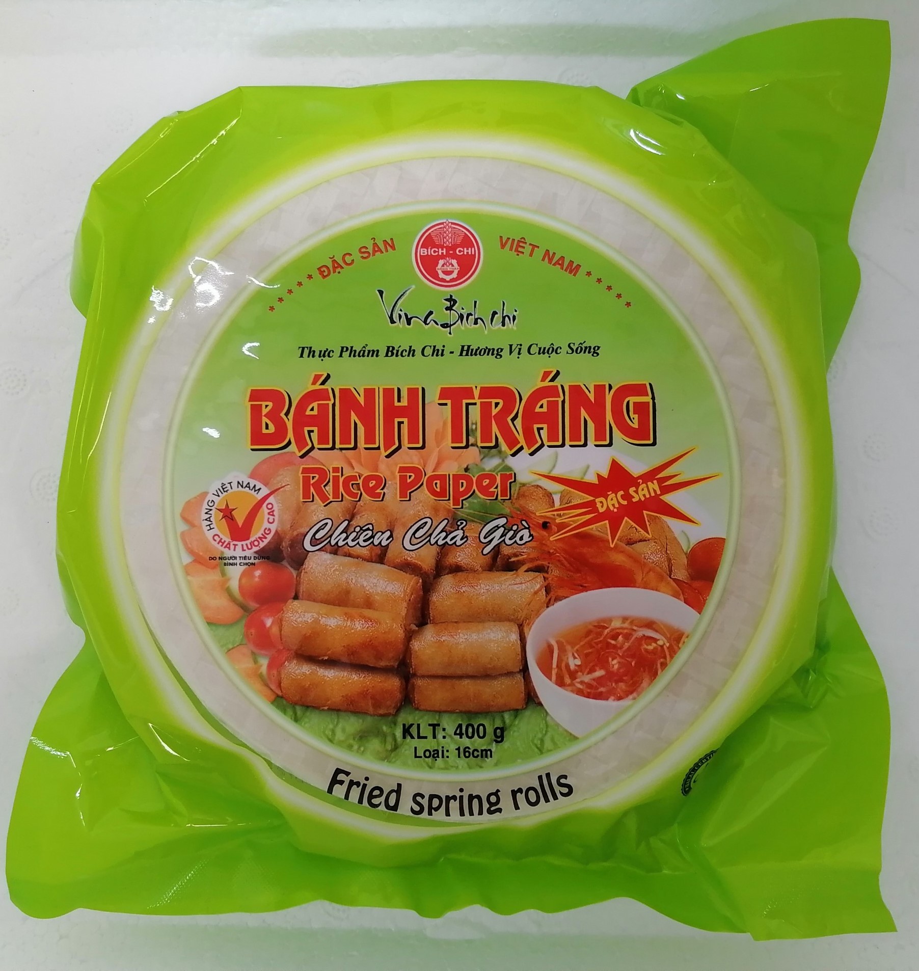 [Túi 400g (16cm)] BÁNH TRÁNG CHIÊN CHẢ GIÒ [VN] BÍCH CHI Fried Spring Rolls