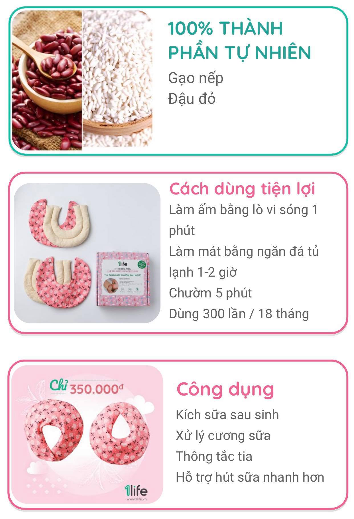 [FOLLOW1LIFE] Túi Thảo Mộc 1LIFE Chườm Bầu Ngực