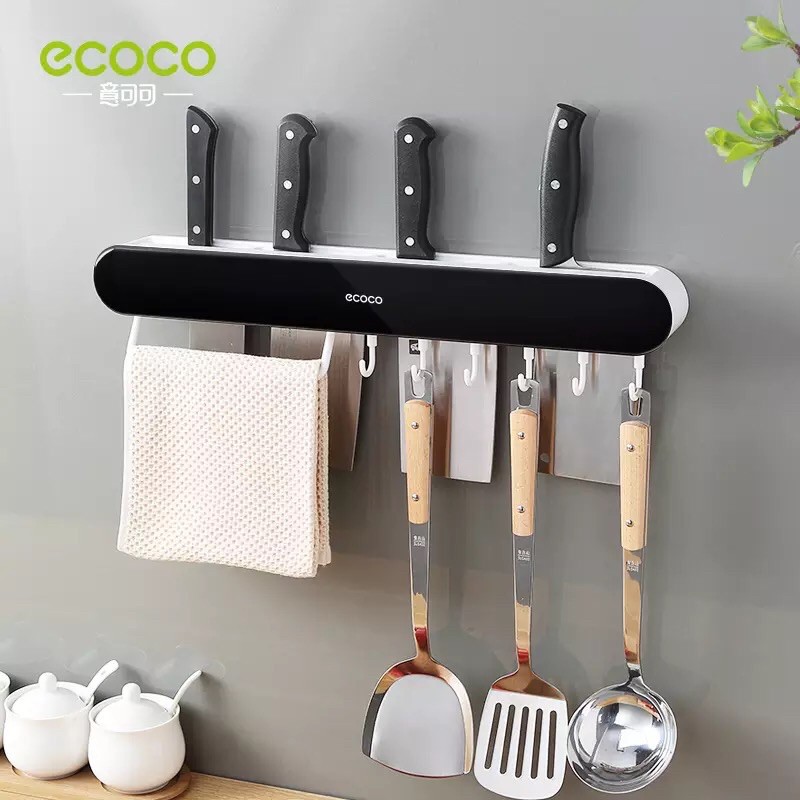 Kệ cắm dao Ecoco có ngăn thìa đũa và móc treo
