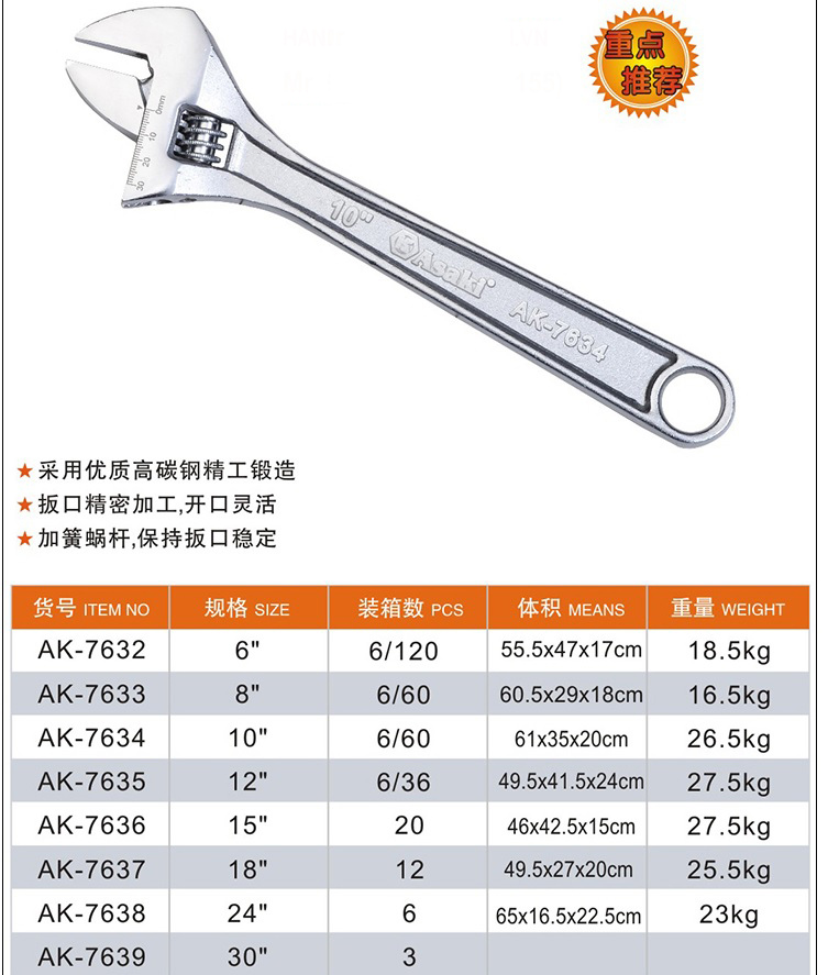 6inch Mỏ lết Asaki AK-7632