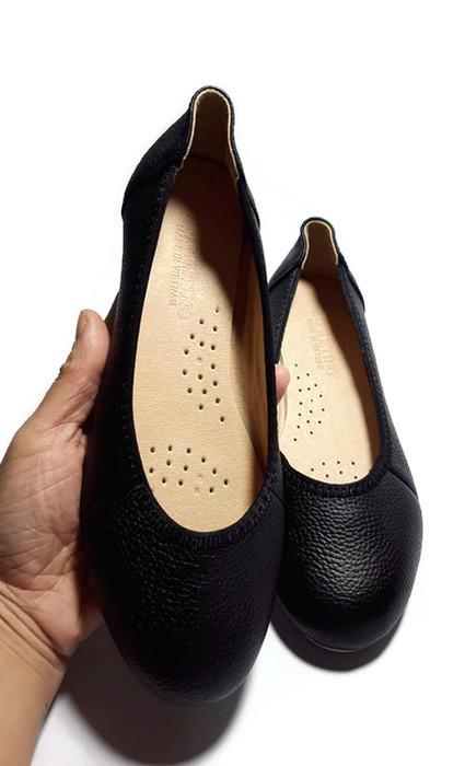 [SALE] Giày Augustino Búp Bê Da Bò Thật Thời Trang (Đen)