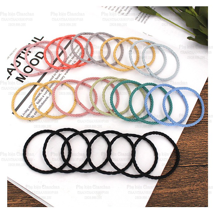 [HCM]Combo 10 sợi thun cột tóc xoắn nhỏ xinh 12k