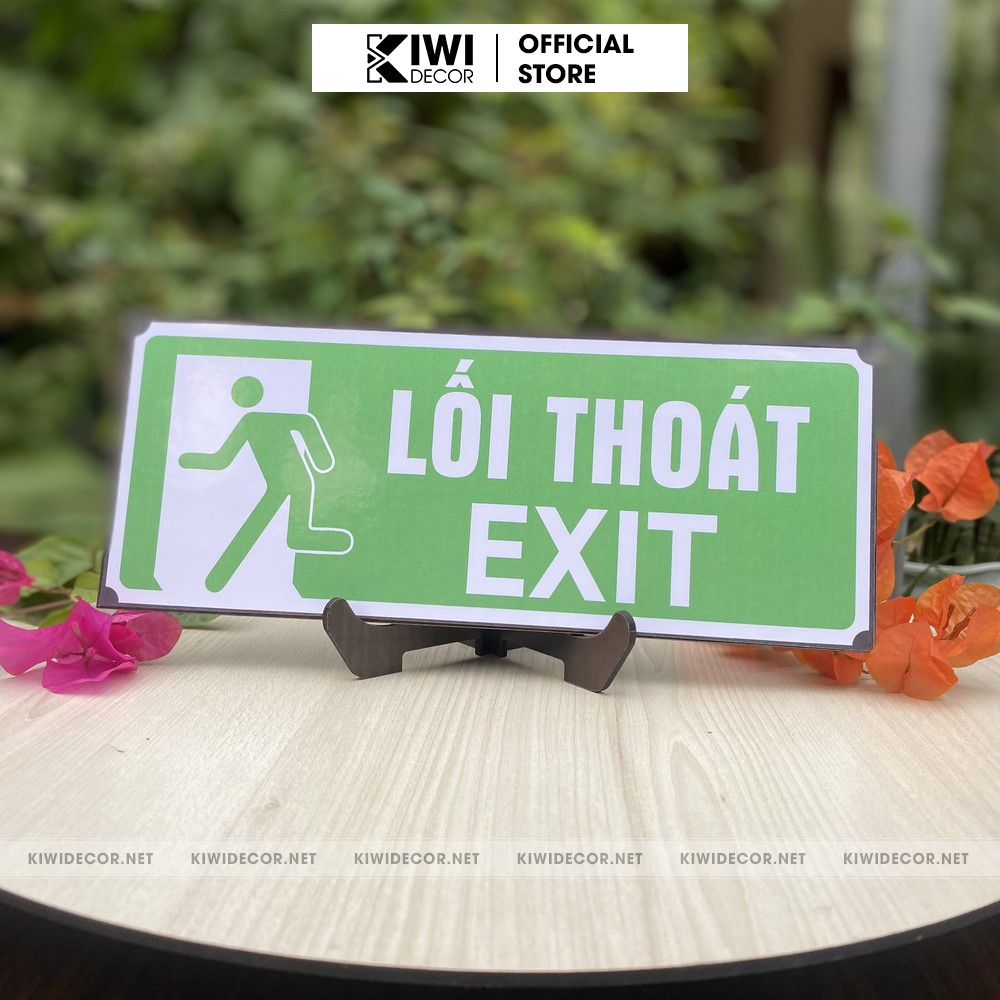 Biển Lối Thoát - Exit, Biển Báo Chỉ Dẫn An Toàn, Chất liệu Gỗ cao cấp