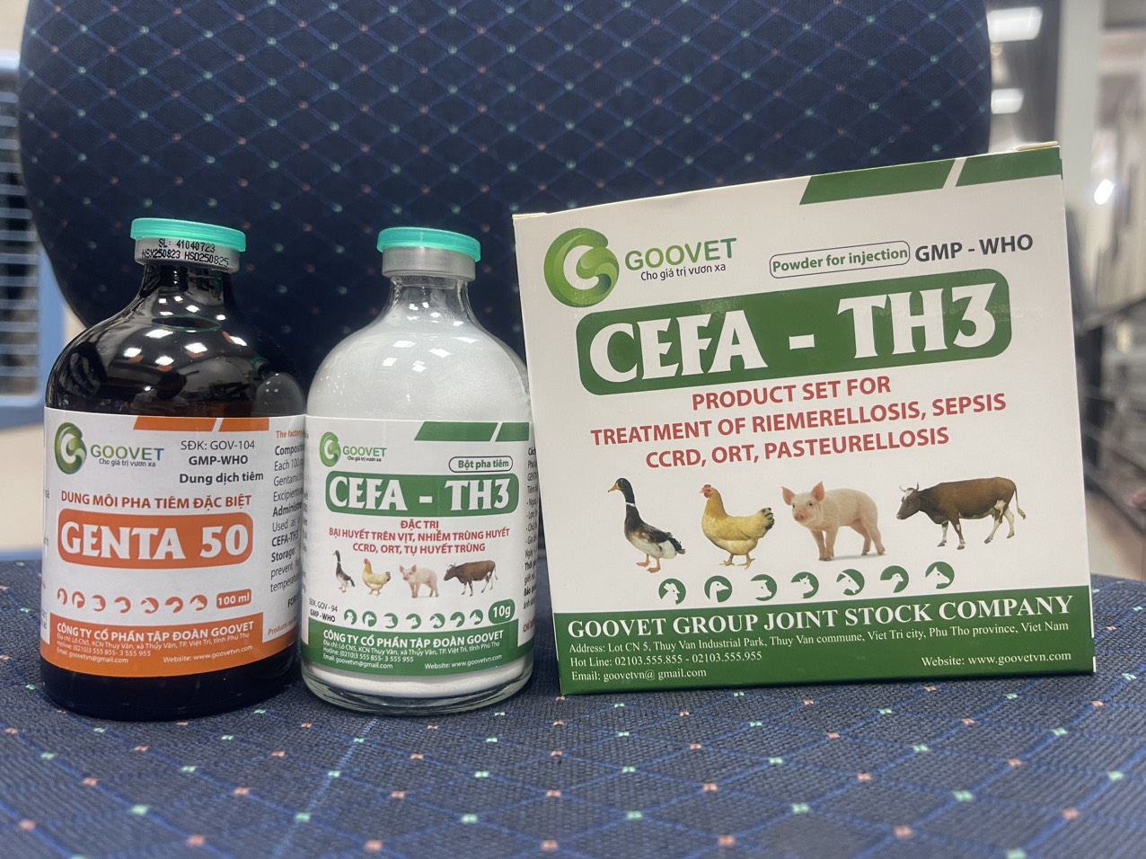 Bộ sản phẩm bại huyết trên vịt ngan cefa - th3 crd, ccrd, ort, tụ huyết trùng, ecoli vật nuôi