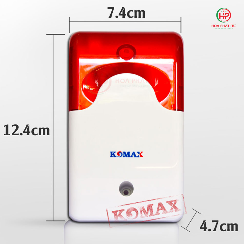 [BH 12 tháng] Còi hú kèm đèn chớp 220V Komax KM-A09