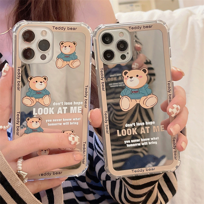 Ốp Lưng Gương Chống Sốc Teddy Bear
