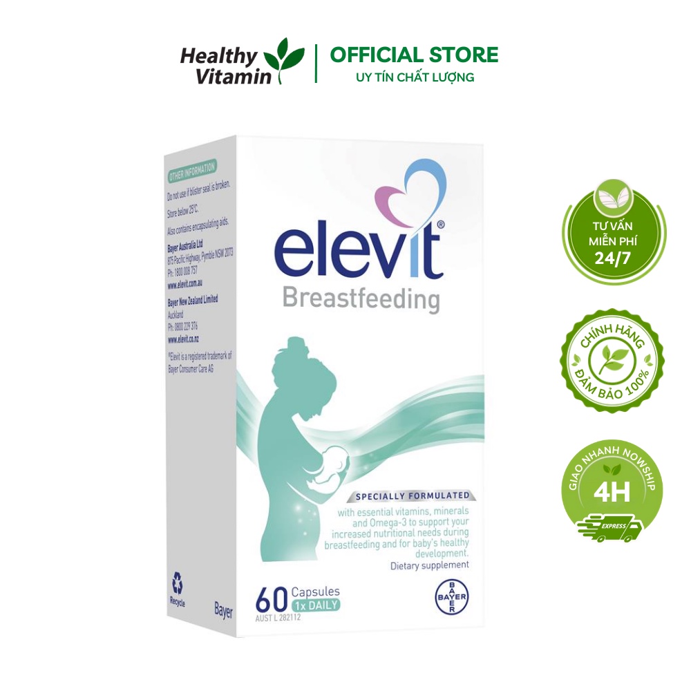 Elevit Sau Sinh - Elevit bú Breastfeeding 60 viên-Úc