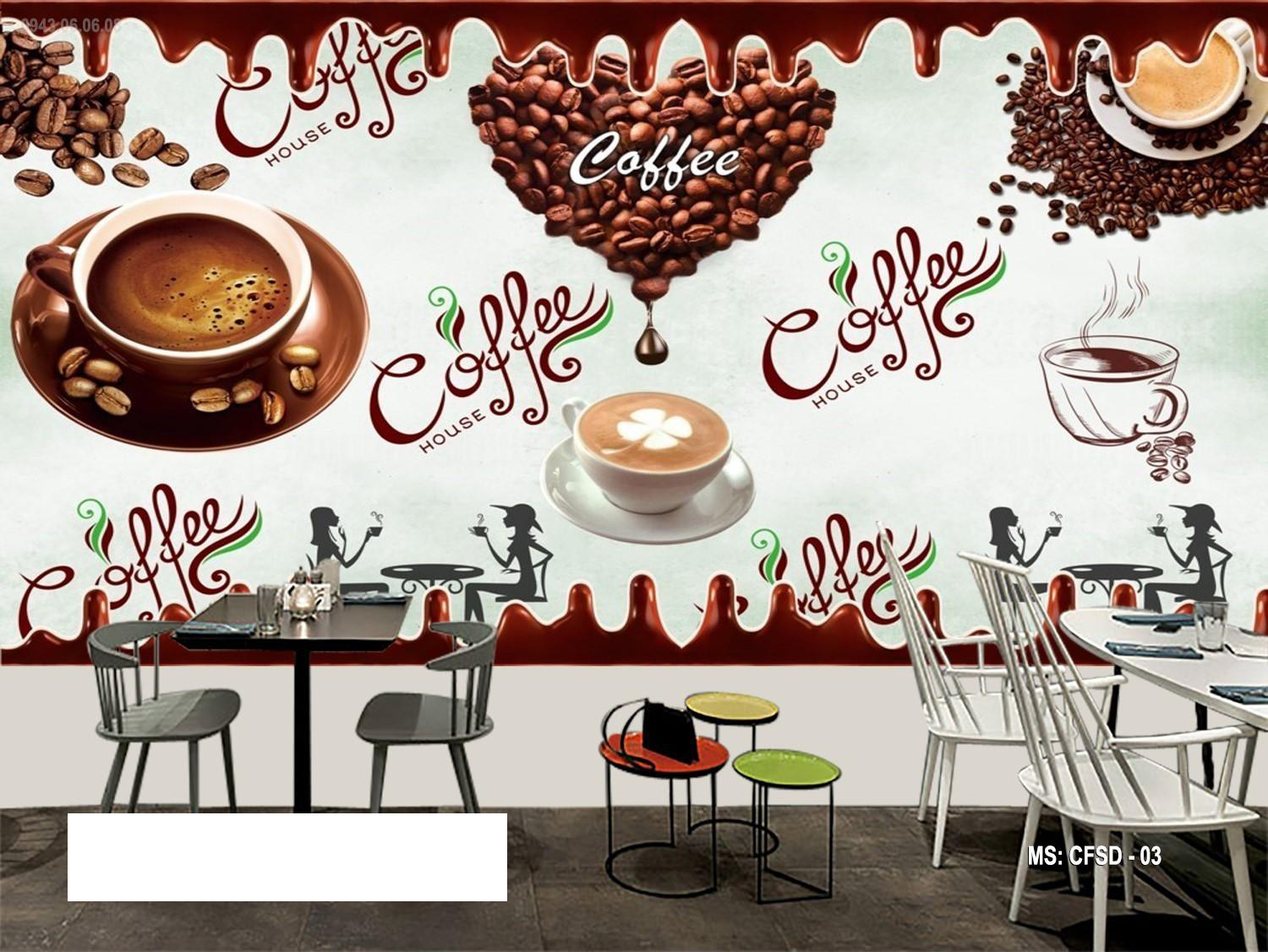Tranh dán tường trang trí quán cà phê TC53 | Lazada.vn