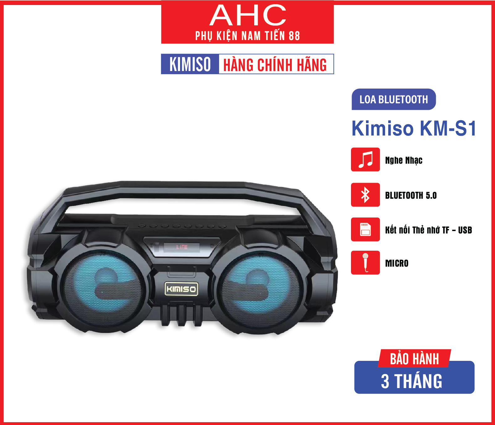Loa Bluetooth KIMISO S1 kèm Micro