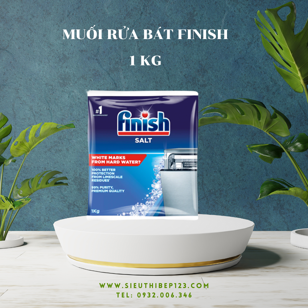 Muối rửa bát Finish dùng cho Máy rửa bát chén bát loại 1.0Kg, 1.2Kg