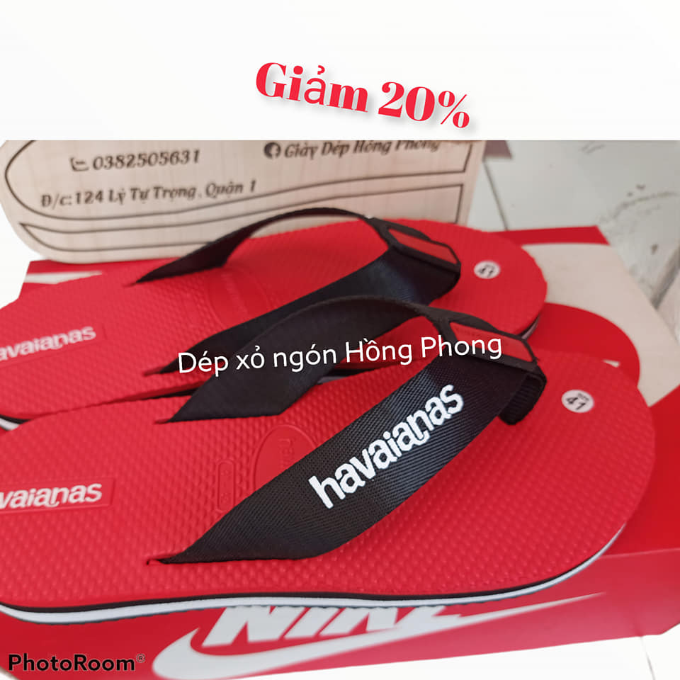 dép havaianas nam màu đỏ quai dù