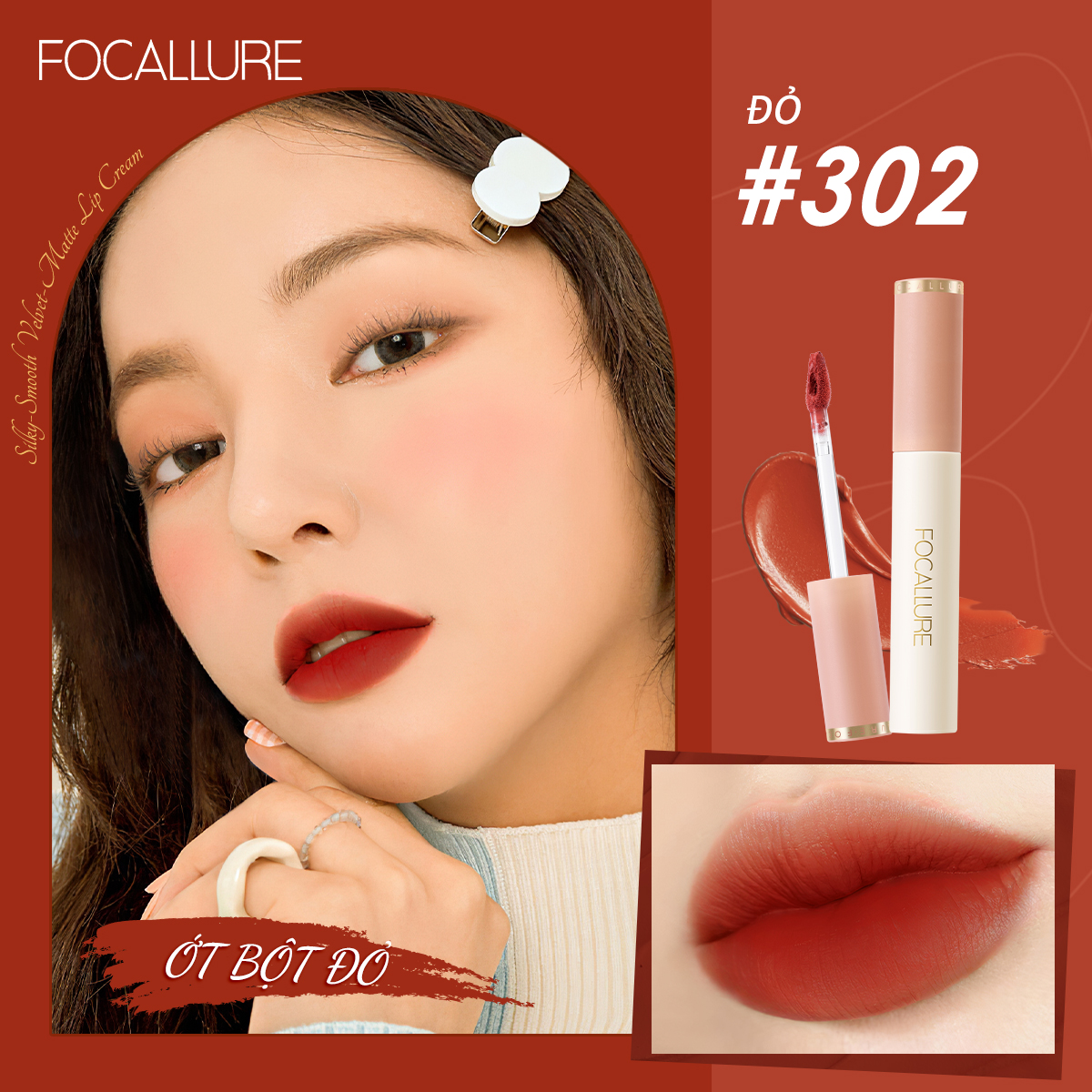 FOCALLURE Son Kem Lì Mềm Mịn Và Dễ Tán 2.4g