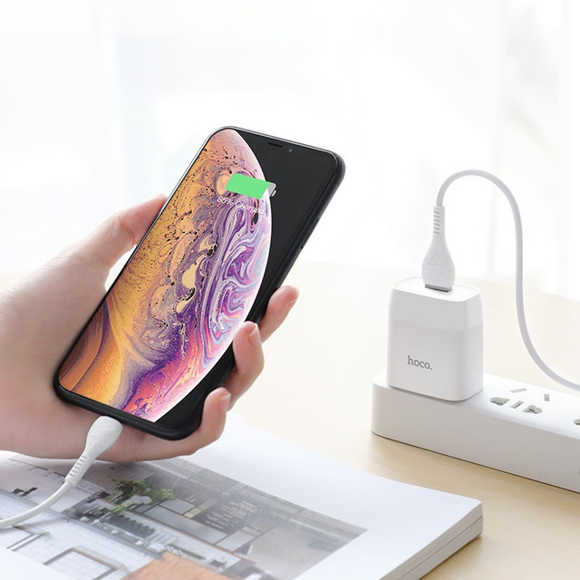 Bộ cáp sạc nhanh 2.1A dây lightning Hoco C72 - Dành Cho iPhone