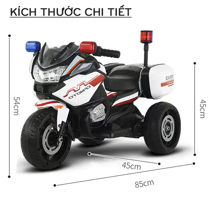 Xe máy điện trẻ em cảnh sát BBT GLOBAL 8118C
