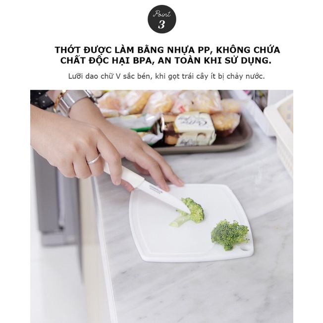 Bộ Dao Gọt Vỏ Bào Sợi Kèm Thớt Lock&Lock Cookplus CKK503WHT