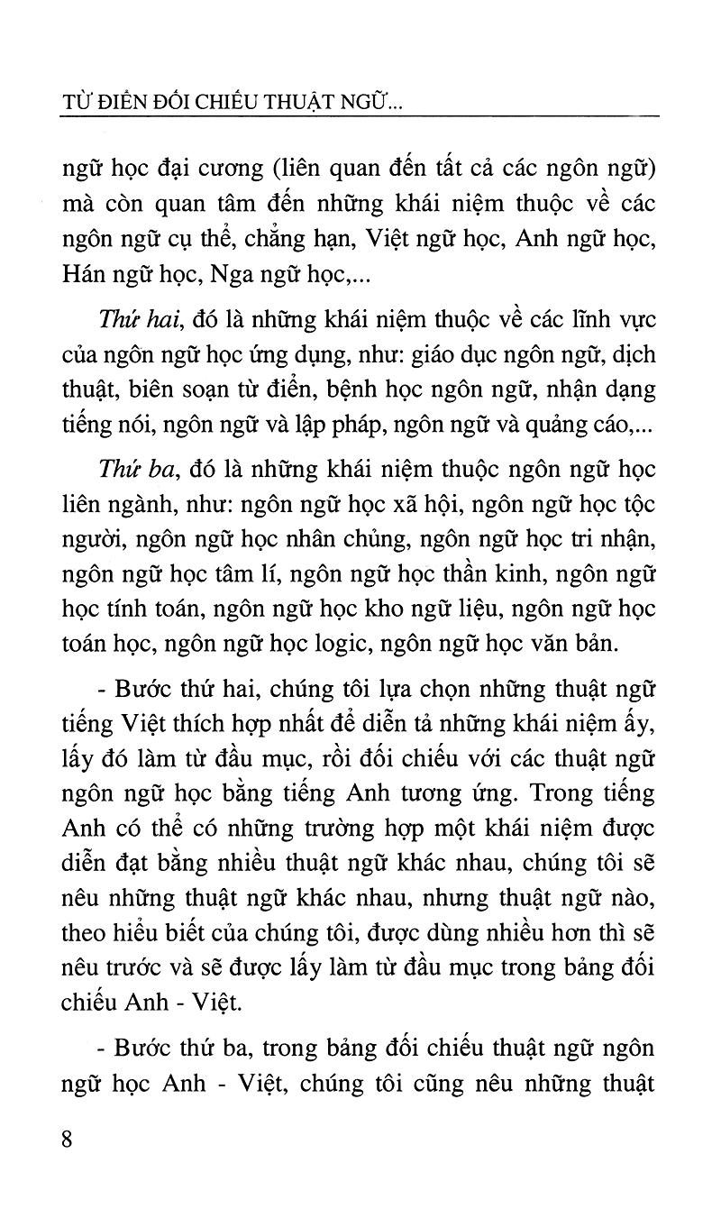 Từ Điển Đối Chiếu Thuật Ngữ Ngôn Ngữ Học (Việt - Anh, Anh - Việt)