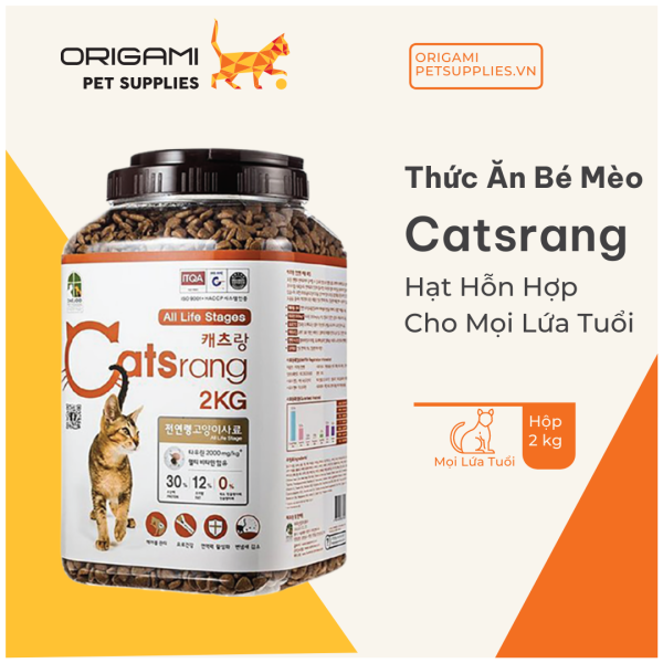 [HCM] Catsrang - Hạt Cho Mèo Mọi Lứa Tuổi - Hộp 2Kg - Origami Pet