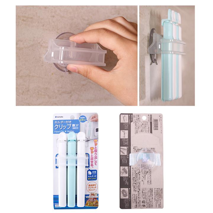 Set 4 kẹp miệng túi inomata cỡ S (kèm giá đựng) Hàng Nhật